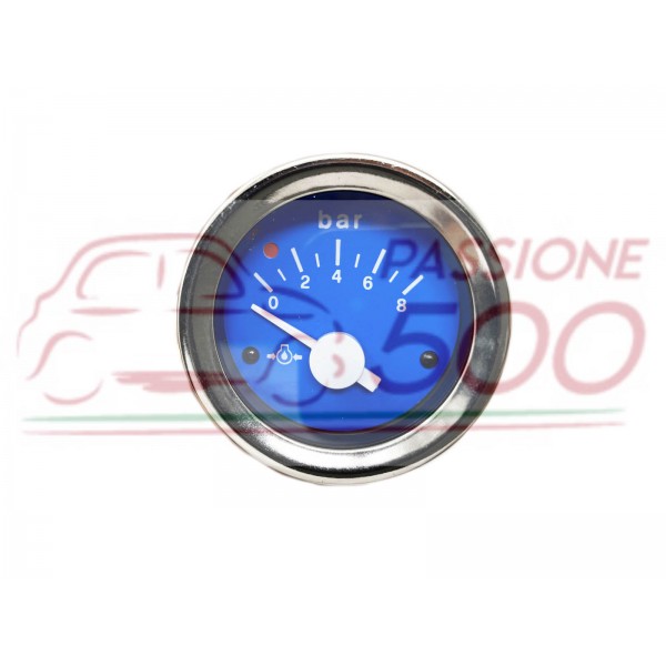 OIL PRESSURE GAUGE Diameter 52 mm - BLUE BACKGROUND - FIAT 500 