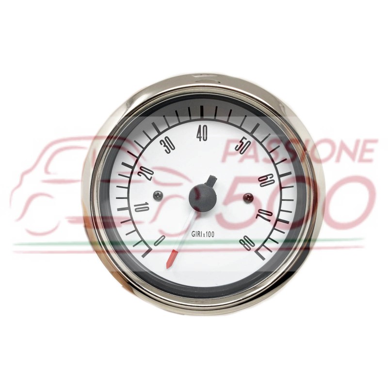 REV COUNTER Diameter 80 mm - WHITE BACKGROUND - FIAT 500 
