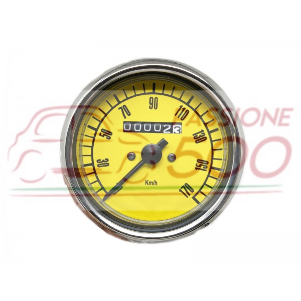 TACHOMETER Diameter 80 mm - YELLOW BACKGROUND - FIAT 500 