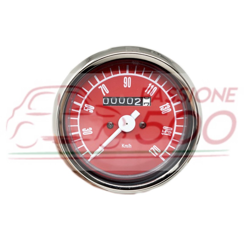 TACHOMETER Diameter 80 mm - RED BACKGROUND - FIAT 500 