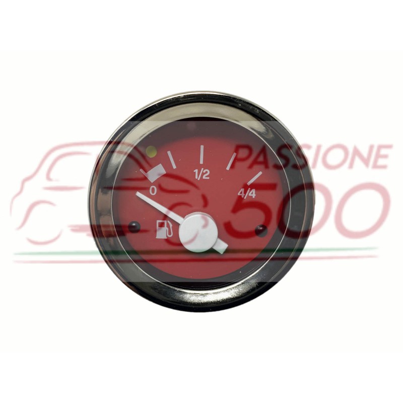 FUEL LEVEL GAUGE Diameter 52 mm - RED BACKGROUND - FIAT 500 