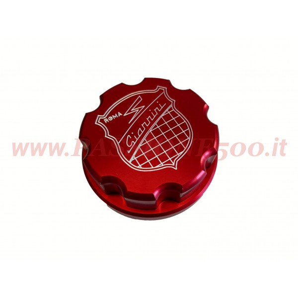TAPPO SERBATOIO BENZINA IN ALLUMINIO ROSSO CON LOGO GIANNINI - FIAT 500 