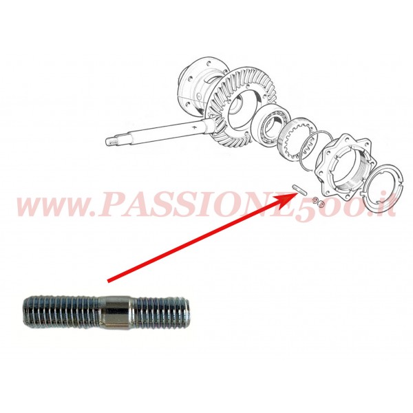 THREADED STUD FOR DIFFERENTIAL FLANGE FIXING FIAT 500