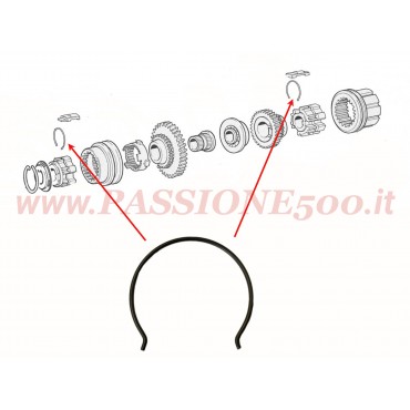 MOLLA / ANELLO PER MOZZO SCORREVOLE DEL CAMBIO SINCRONIZZATO FIAT 500 R - 126