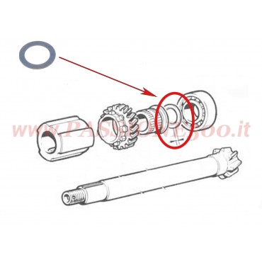 RONDELLA DI RASAMENTO Sp. 0,10 mm PER PIGNONE COPPIA CONICA FIAT 500 / 126