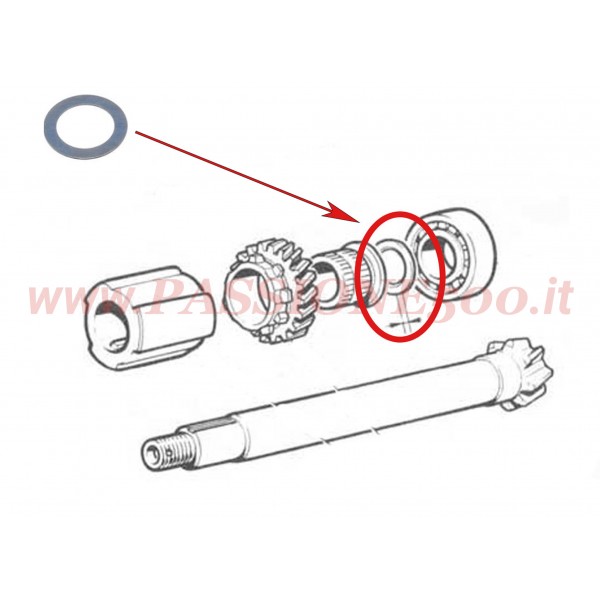 RONDELLA DI RASAMENTO Sp. 0,15 mm PER PIGNONE COPPIA CONICA FIAT 500 / 126