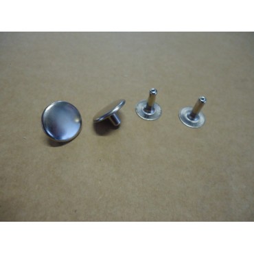 COUPLE OF CHROME RIVET FOR FOLDING TOP COVER MIDDLE ROD FIAT 500 N D F
