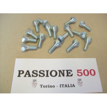 KIT OF 16 WHEEL RIM CONICAL BOLT- HIGH QUALITY - FIAT 500 R AND 126