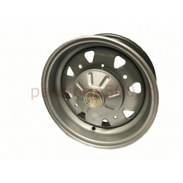 CERCHIO IN FERRO CMR 4.5'' R12  CON COPPETTA CROMATA - OMOLOGATO ALTA QUALITA' - FIAT 500