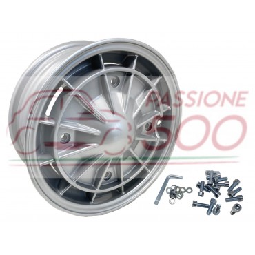 KIT 4 CERCHI IN LEGA SPORTIVI TIPO LESMO FIAT 500 - 4,5 x 12 ''