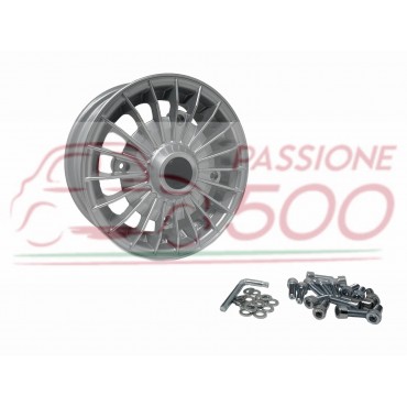 KIT 4 CERCHI IN LEGA SPORTIVI TIPO GRIFO SILVER FIAT 500 - 4,5 x 12 ''