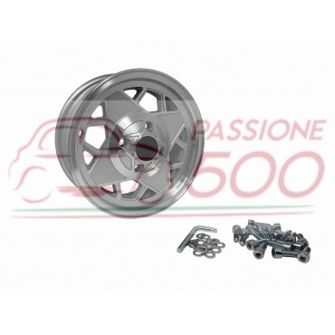 KIT 4 CERCHI SPORTIVI TIPO MILLEMIGLIA FIAT 126 ATTACCO STRETTO - 4,5x12'' - FINITURA DIAMANTATA