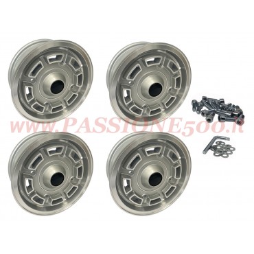 KIT 4 CERCHI IN LEGA SPORTIVI TIPO LAMBO SILVER FIAT 500 - 4,5 x 12 ''