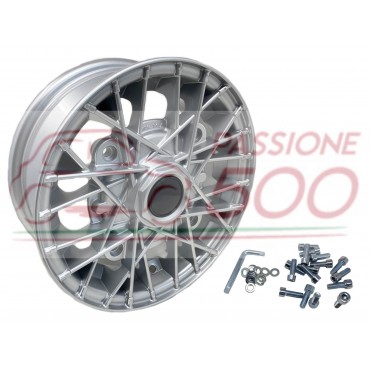 KIT 4 CERCHI IN LEGA SPORTIVI TIPO RAY SILVER FIAT 500 - 4,5 x 12 ''