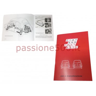 LIBRETTO USO E MANUTENZIONE FIAT 500 F L fino a 1971 (copia)