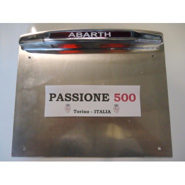 ABARTH LICENSE PLATE REAR FRAME IN ALUMINIUM WITH LIGHT FIAT 500