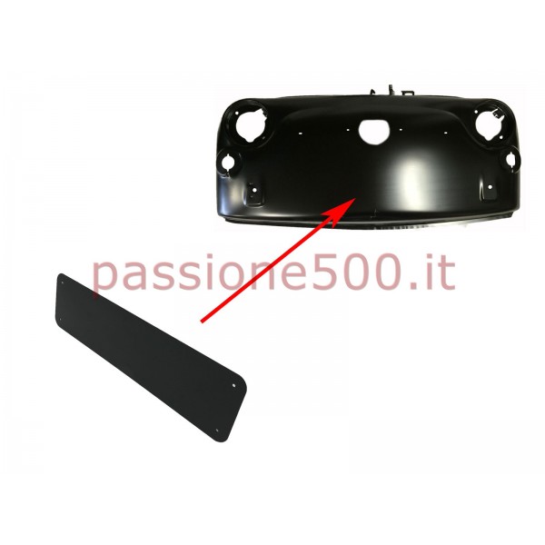 SUPPORTO PORTA TARGA ANTERIORE IN METALLO SU FRONTALE FIAT 500 