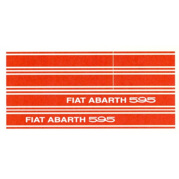 RED STICKERS FOR SIDE STRIPES FIAT 500 ABARTH 595