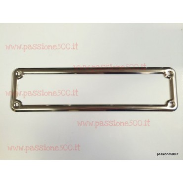 LICENSE PLATE FRONT FRAME IN INOX STEEL - HIGH QUALITY - FIAT 500