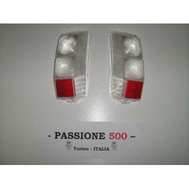 COUPLE OF WHITE REAR LENS FOR TAIL LAMPS FIAT 500 F L R