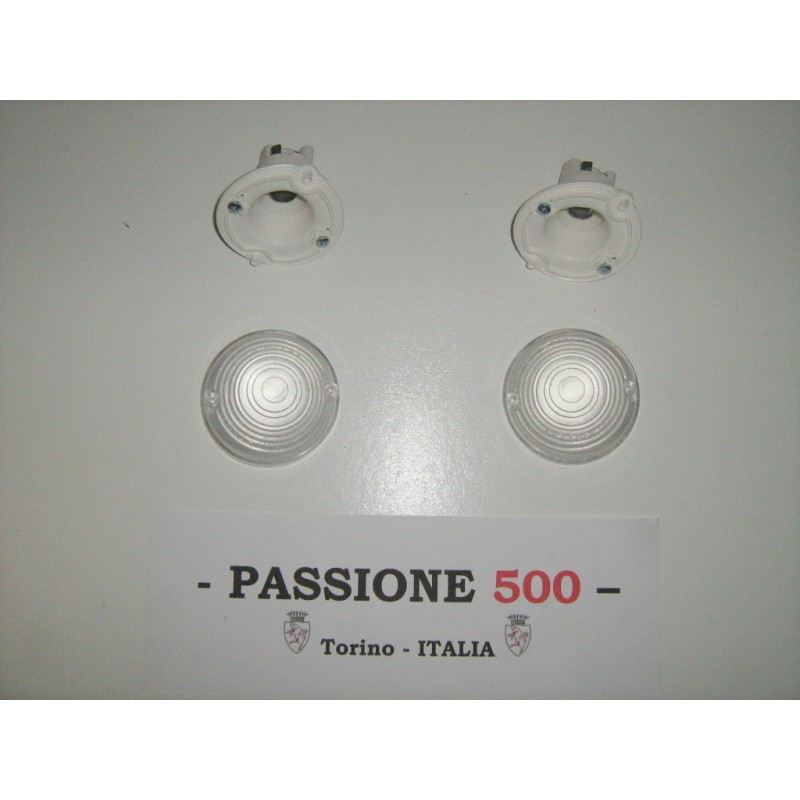 COUPLE OF WHITE FRONT LAMP FIAT 500 F L R GIARD