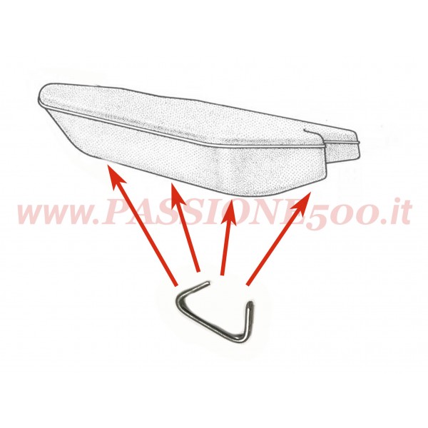 METAL FIXING CLIP FOR REAR BOTTOM SEAT UPHOLSTERY FIAT 500