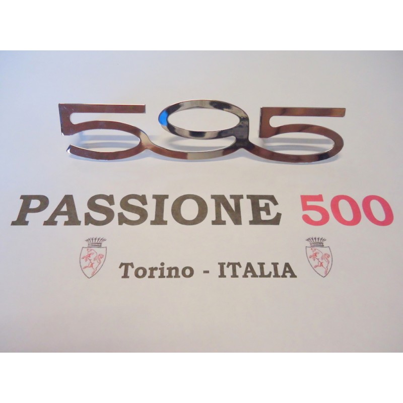 595 ABARTH EMBLEME IN CHROMED METAL FOR FRONT HOOD 14x3 cm FIAT 500