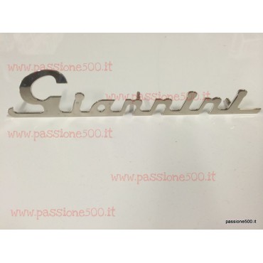 SCRITTA GIANNINI IN METALLO CROMATO SU COFANO POSTERIORE 173x33 mm FIAT 500