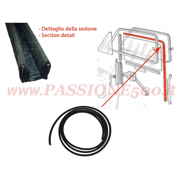 GUARNIZIONE CANALINO ARMATO SCORRIVETRO PORTA FIAT 500 