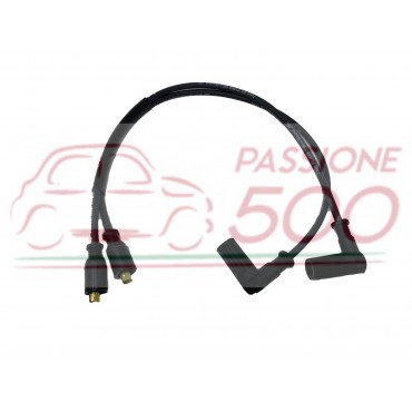 SILICONE BLACK SPARK PLUG CABLE FIAT 500 FOR COIL WITH DOUBLE CONNECTIONS