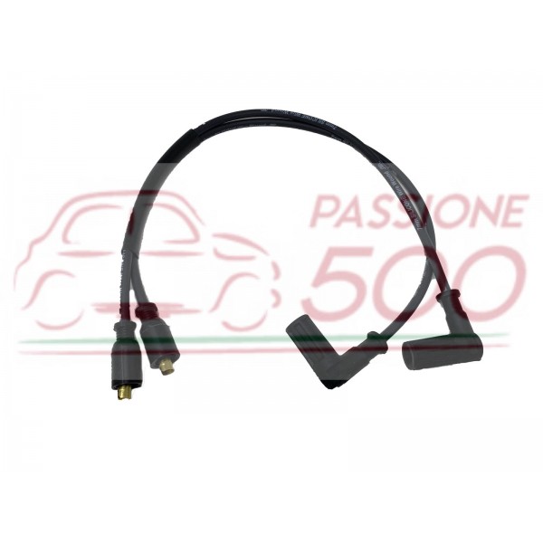 CAVI CANDELE NERI SILICONE E FIBRA DI CARBONIO FIAT 500 PER BOBINA DOPPIO INGRESSO