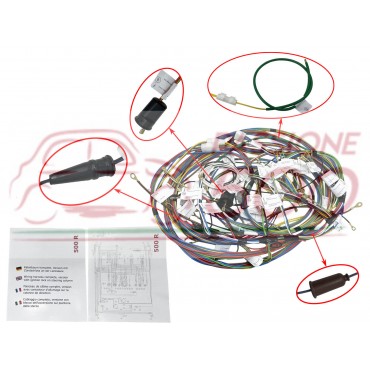 PREMIUM QUALITY ELECTRICAL WIRING HARNESS - FIAT 500 R WITH STEERING LOCK