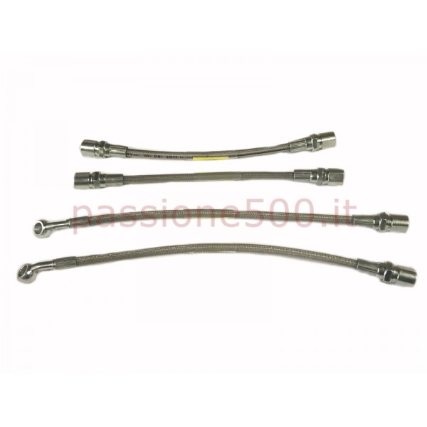 COMPLETE KIT OF GREY SPORTIVE BRAKE HOSE   - FIAT 500 F (until chassis telaio 1.799.302) L R
