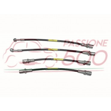 COMPLETE KIT OF BLACK SPORTIVE BRAKE HOSE   - FIAT 500 F (until chassis telaio 1.799.302) L R