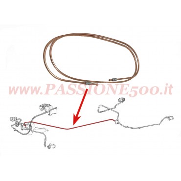 TUBO FRENO IN RAME / COLLEGAMENTO PARTE ANTERIORE E POSTERIORE / FIAT 500 F (da telaio 1799302) - L  - R 