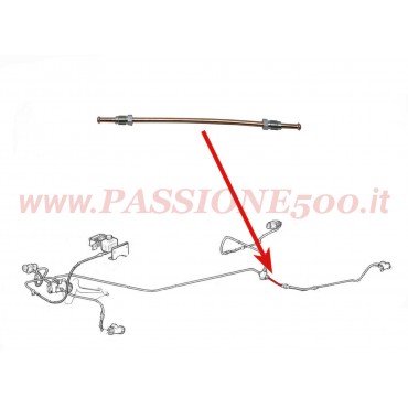 TUBO FRENO IN RAME / POSTERIORE SINISTRO tra RACCORDO e TUBO FLESSIBILE / FIAT 500 F (da telaio 1799302) - L - R - GIARDINIERA (da telaio 299234)