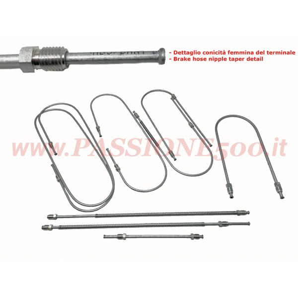 KIT COMPLETO TUBI FRENO IN METALLO FIAT 500 N 
