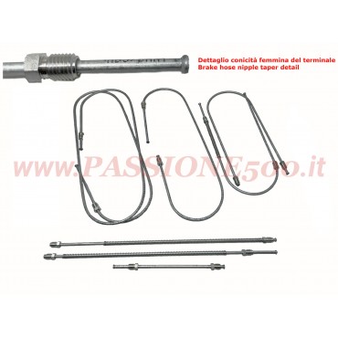 KIT COMPLETO TUBI FRENO IN METALLO FIAT 500 F fino a telaio 1.799.301 (anno 1968)