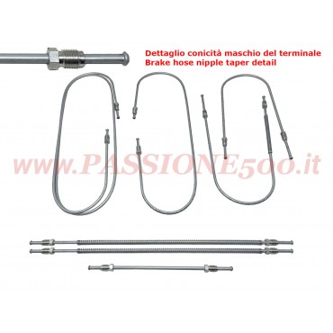 KIT COMPLETO TUBI FRENO IN METALLO FIAT 500 F (da telaio 1.799.302) L R