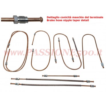 KIT COMPLETO TUBI FRENO IN RAME FIAT 500 D (da telaio 244293)