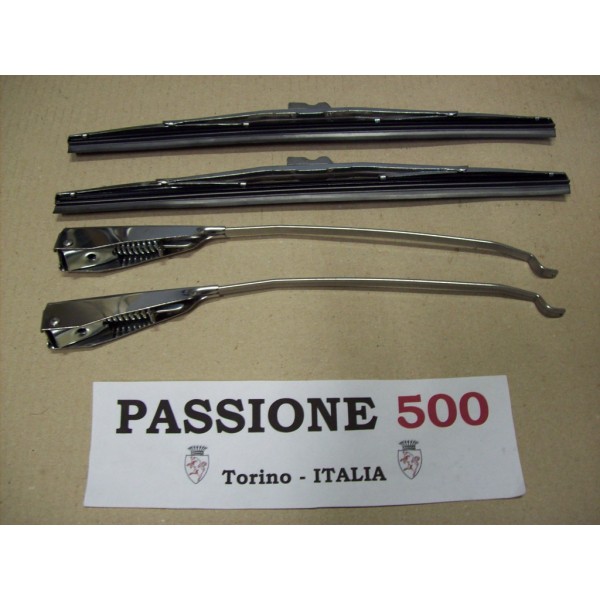 COMPLETE KIT OF WIPER ARMS AND BLADES IN INOX STEEL FIAT 500 N 