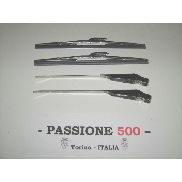 COMPLETE KIT OF WIPER ARMS AND BLADES IN INOX STEEL FIAT 500 D F GIARD