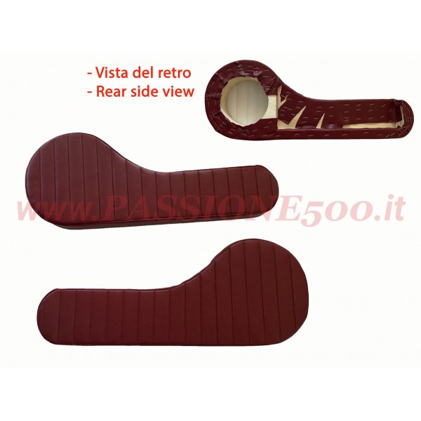 PAIR OF DOOR POCKETS IN DARK RED LEATHER WITH STEREO SPEAKER PREDISPOSITION FIAT 500 L