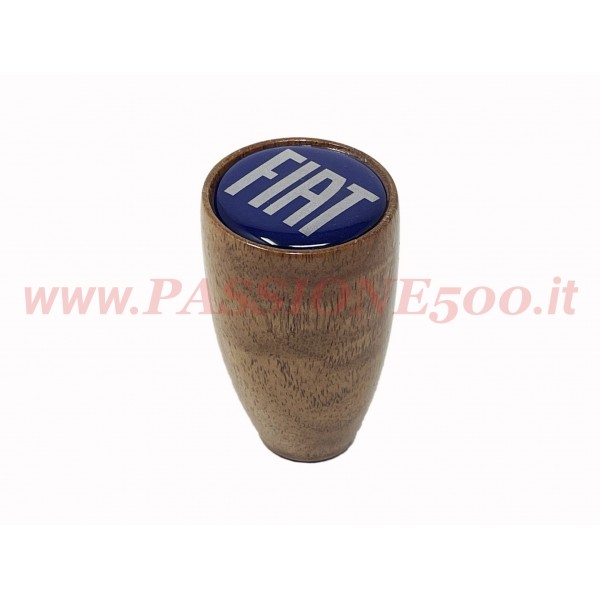 POMELLO LEVA CAMBIO IN LEGNO CON LOGO FIAT altezza 63 mm - FIAT 500 