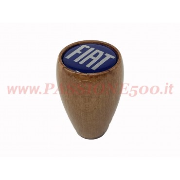 POMELLO LEVA CAMBIO IN LEGNO CON LOGO FIAT altezza 60 mm - FIAT 500 