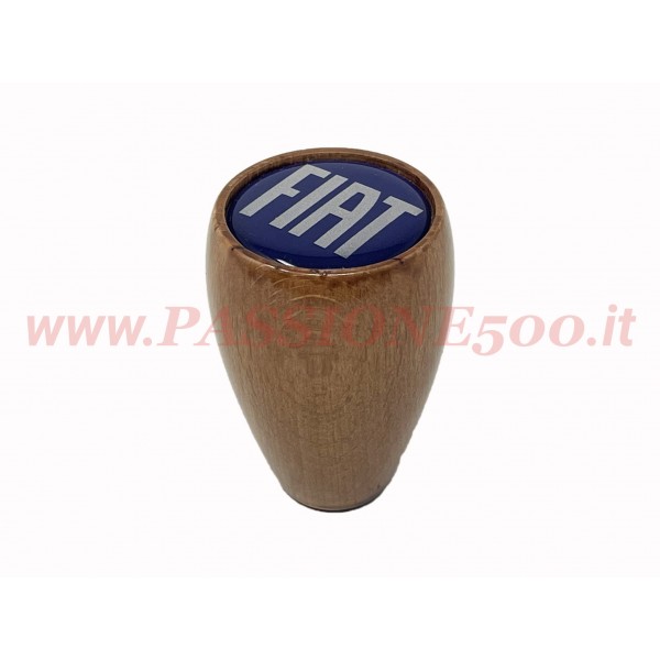 POMELLO LEVA CAMBIO IN LEGNO CON LOGO FIAT altezza 60 mm - FIAT 500 