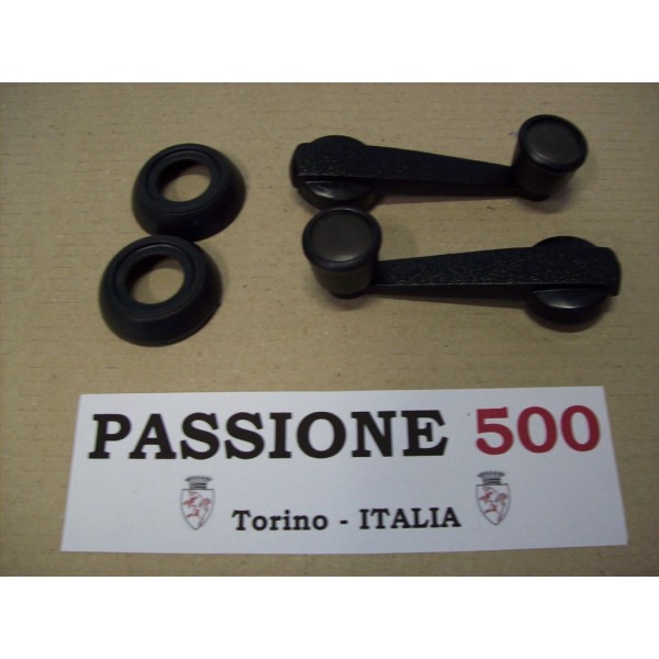 COUPLE OF WINDOW LIFT HANDLES WITH BLACK RINGS FIAT 126