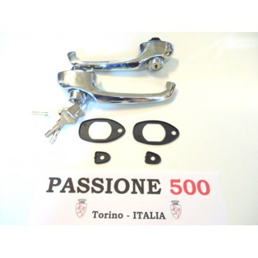 EXTERNAL DOOR HANDLE LOCK WITH KEYS AND GASKET FIAT 500 F L R - HIGH QUALITY
