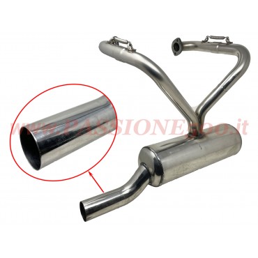 STAINLESS STEEL SPORT MUFFLER WITH 1 TIP TYPE "2 IN 1" FIAT 500 F L