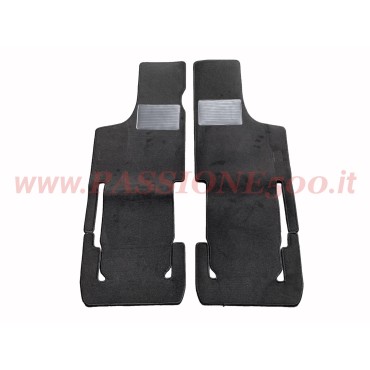 SERIE SOVRATAPPETI NERI IN MOQUETTE CON BORDO NERO FIAT 500 D F L R 